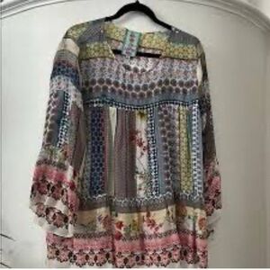 Johnny Was Floral and Geometric Dress